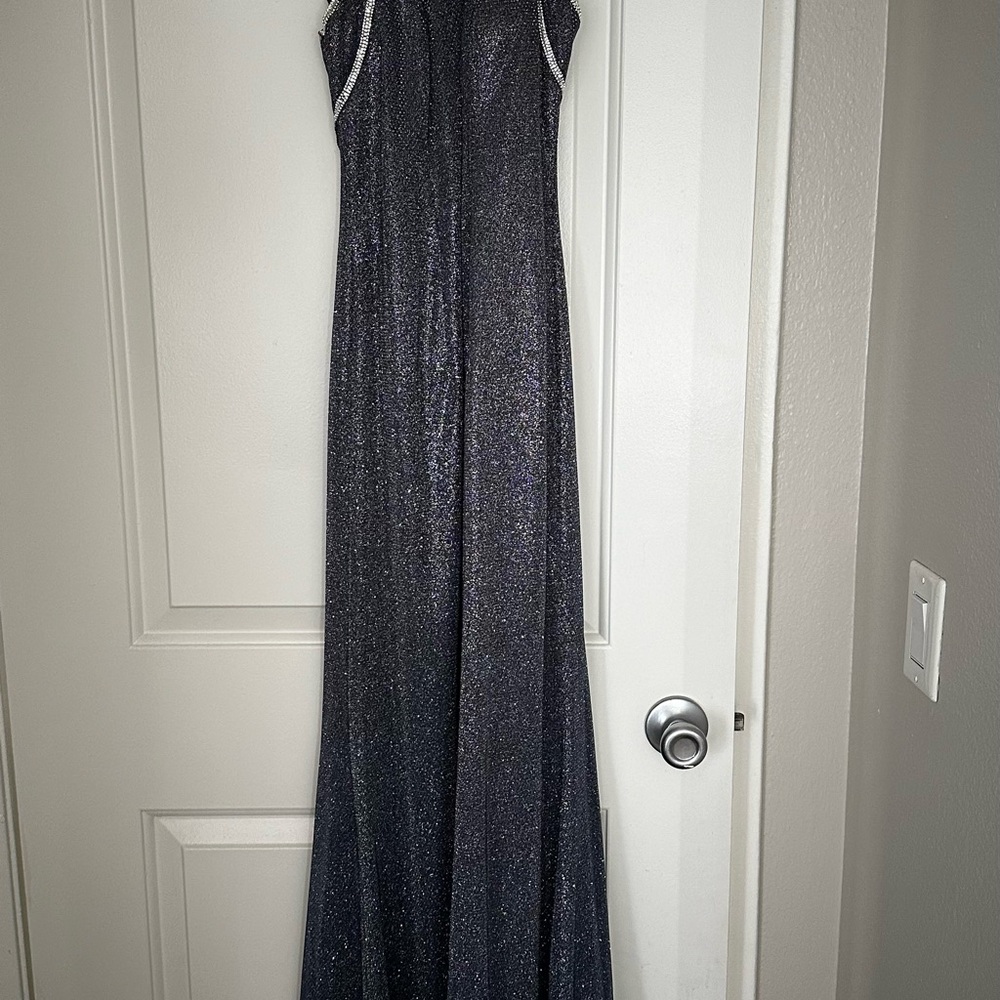 Elegant Black Glitter Gown